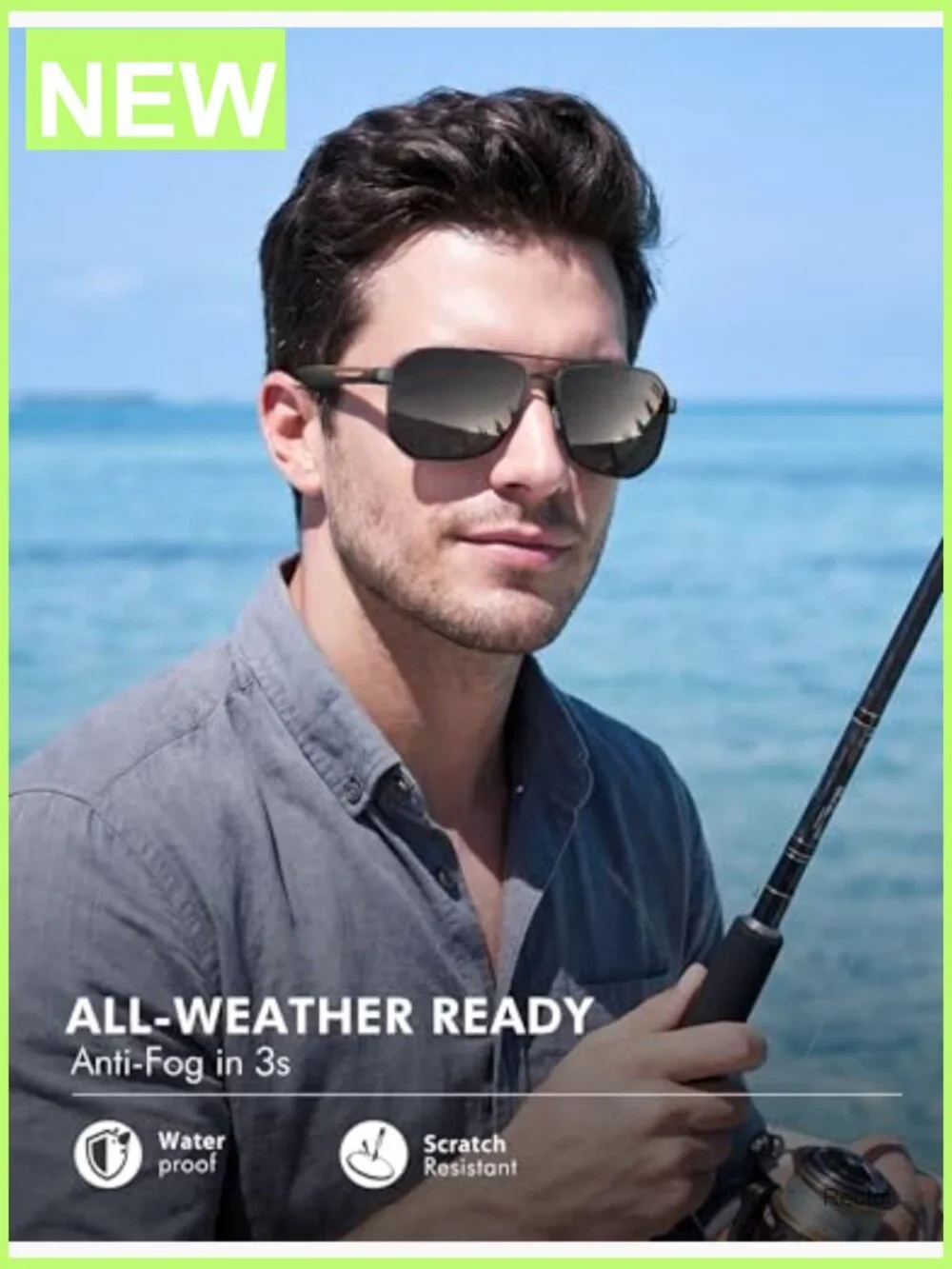Square Aviator Sunglasses Polarized UV400 Polygon Shades Accessories